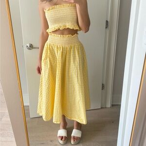 Yellow Gingham Set Zara